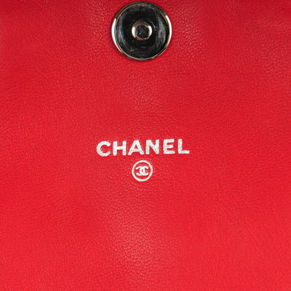 Chanel Lambskin Half Moon Wallet On Chain WOC Red 6 of 9