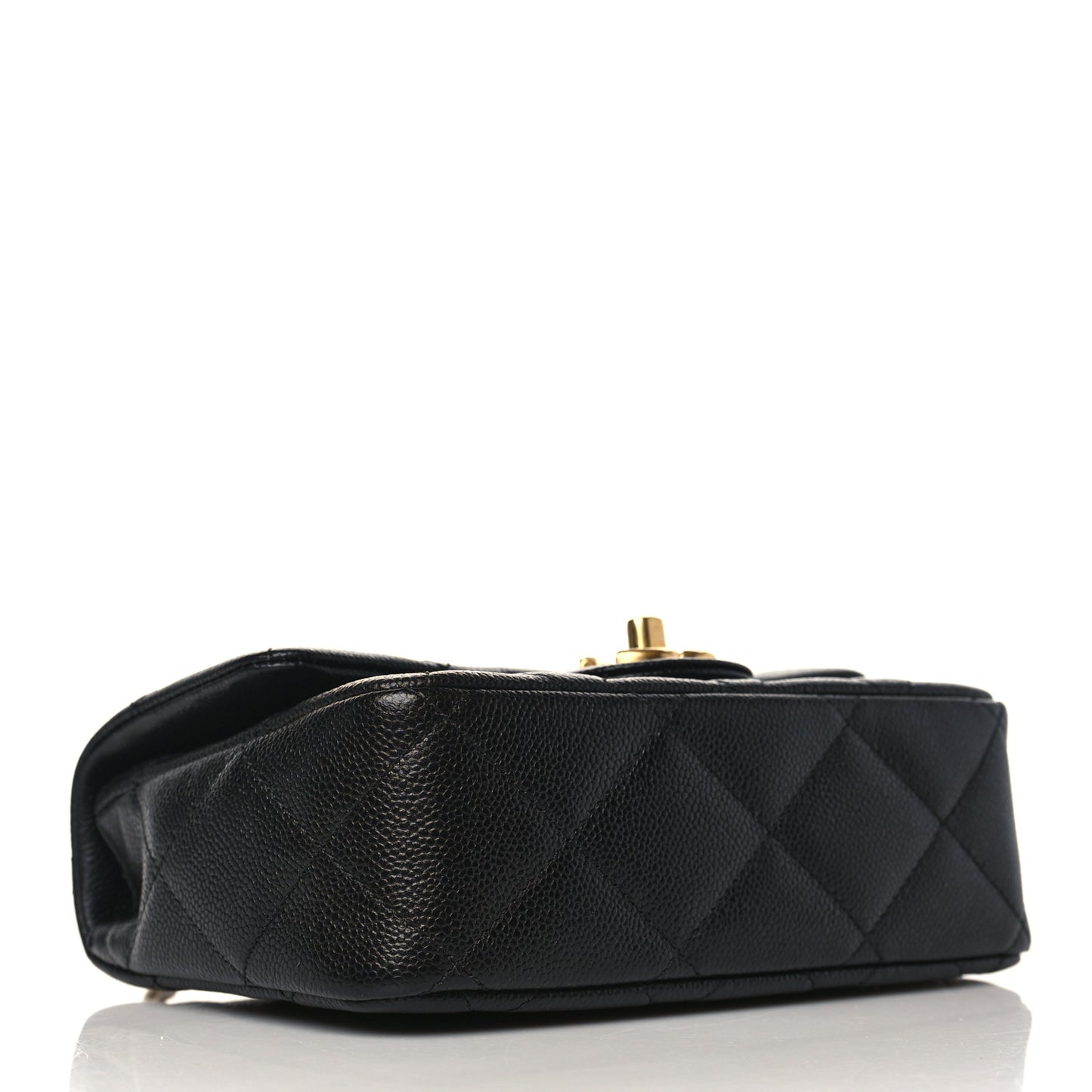 Caviar Quilted Mini Sweetheart Rectangular Flap Black