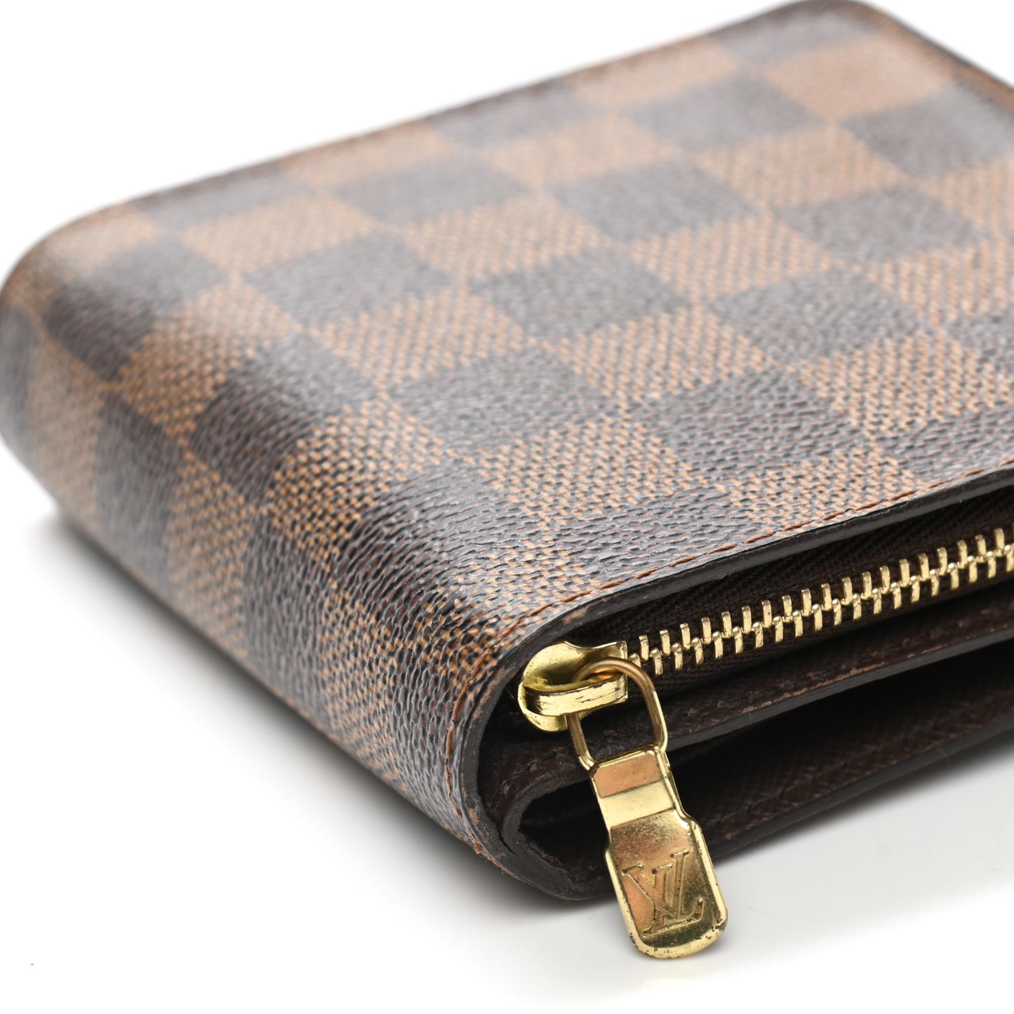 Damier Ebene Zippe Zipped Compact Wallet