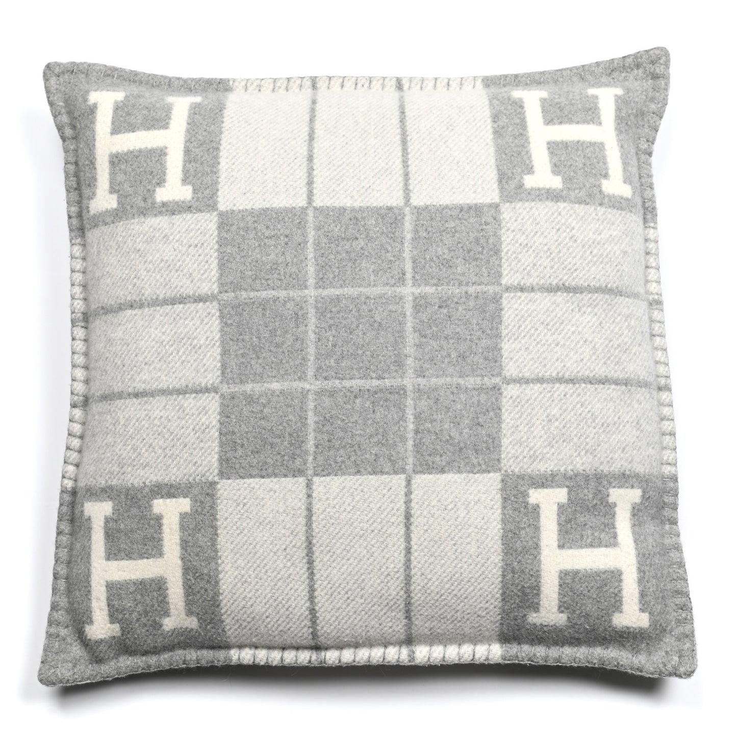 Wool Cashmere Avalon III Pillow PM Ecru Gris Clair