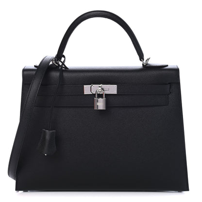 Hermes Epsom Kelly Sellier 32 Black 1 of 9