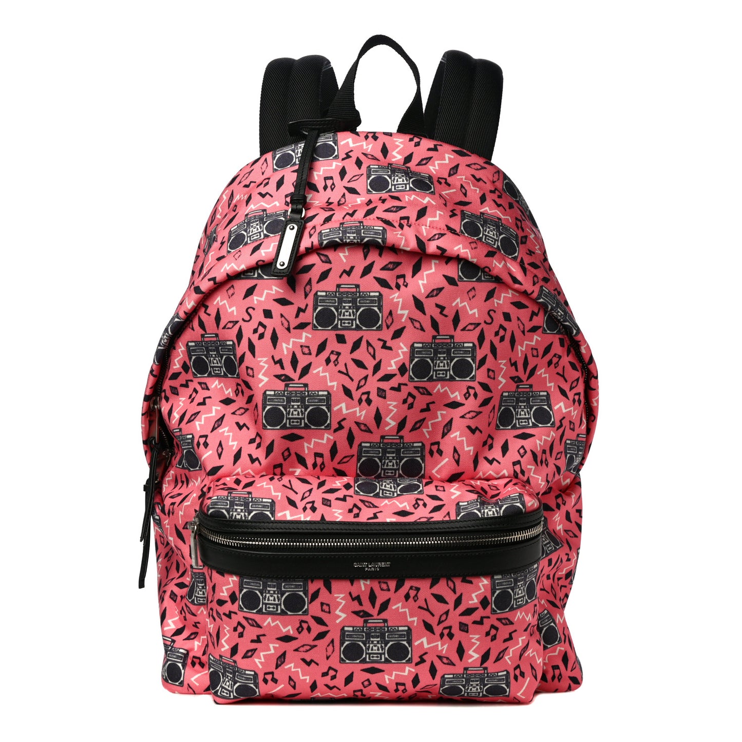 Canvas Radio Print City Backpack Pink