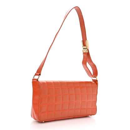 Chanel Lambskin Quilted CC Chocolate Bar Flap Orange 3 of 16