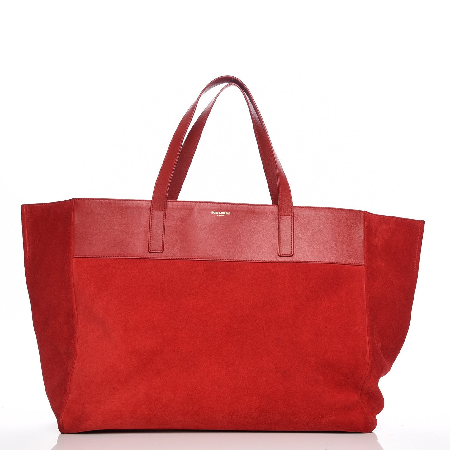 Calfskin Suede Reversible East West Shopper Tote Rouge Orient