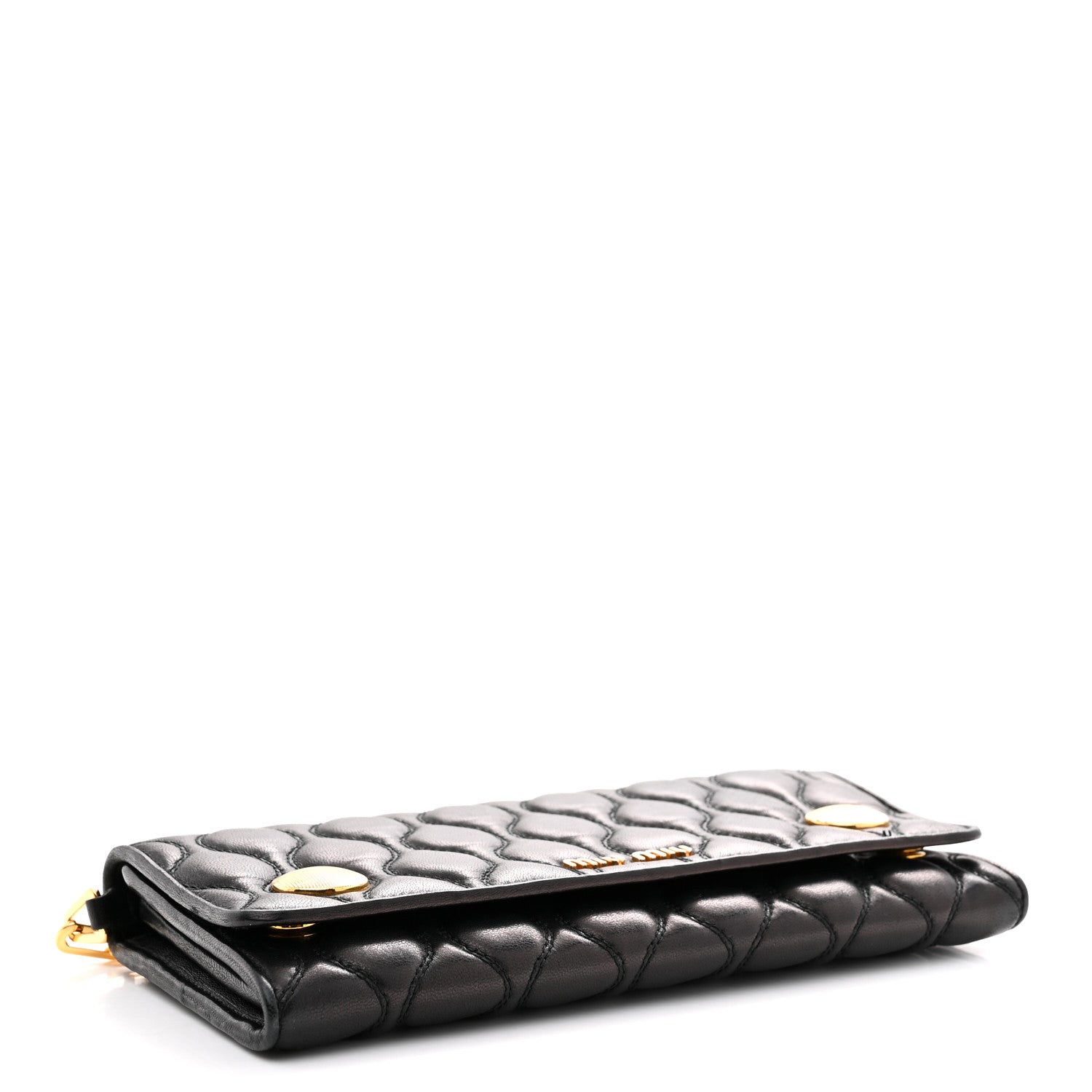 Miu Miu Nappa Padded Wallet On Chain Black 4 of 11