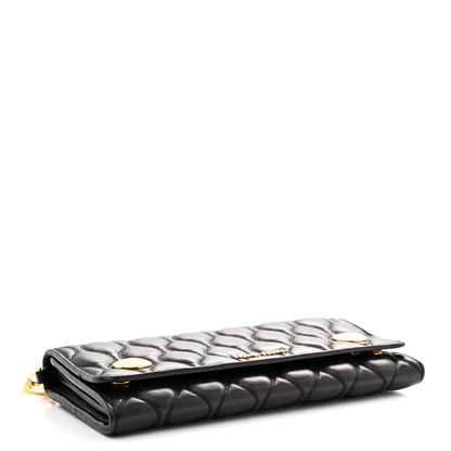Miu Miu Nappa Padded Wallet On Chain Black 4 of 11