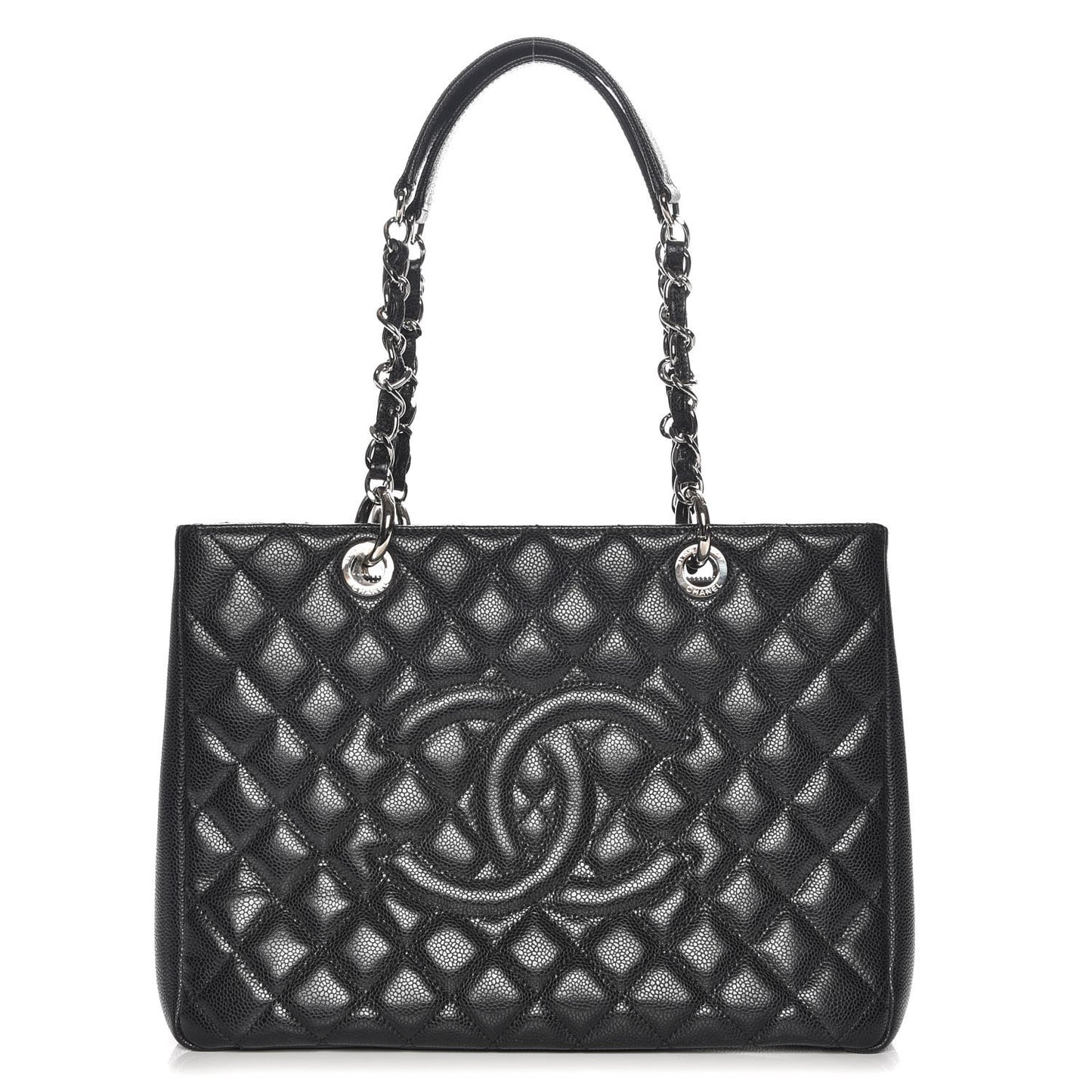 Caviar Quilted Grand Shopping Tote GST Black