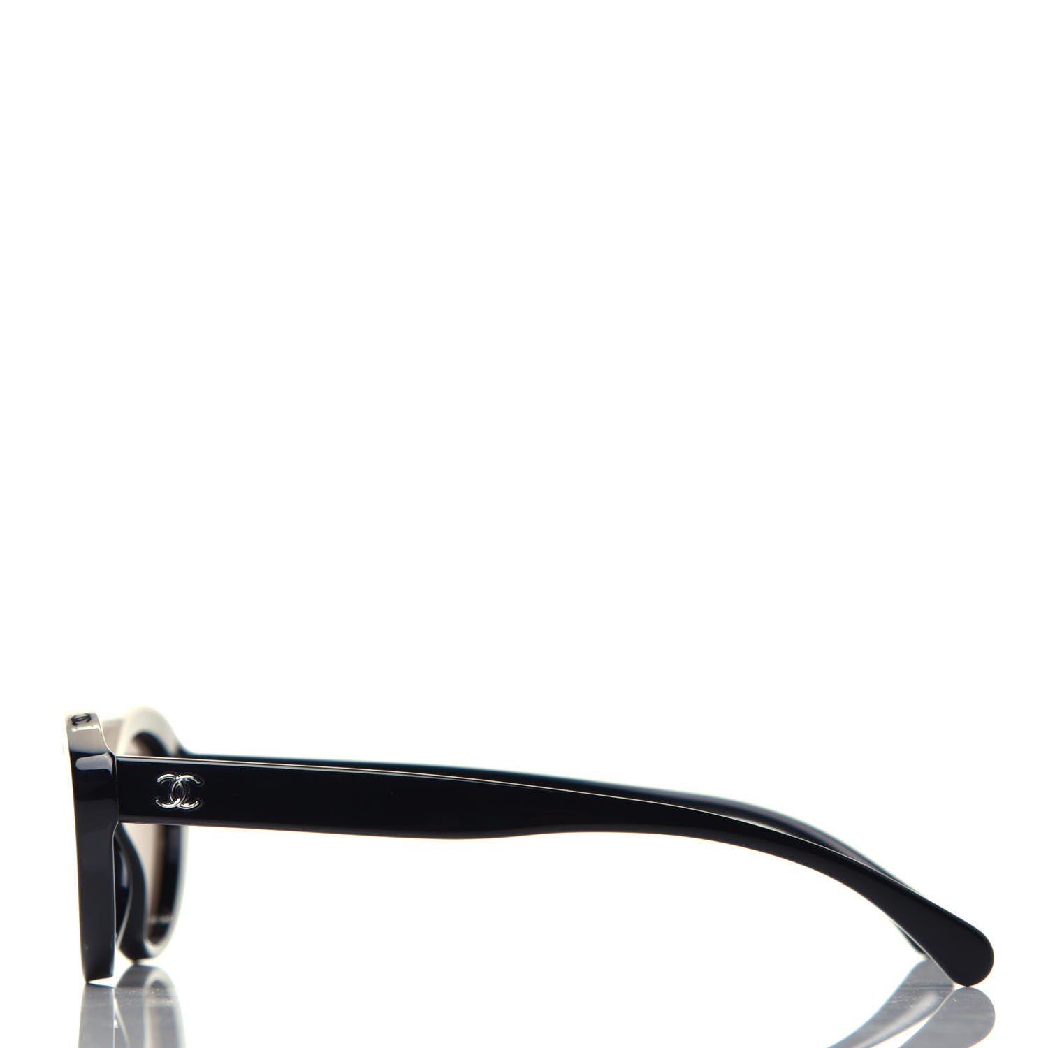 Chanel Acetate Oval Sunglasses 5416 Black Beige 3 of 8