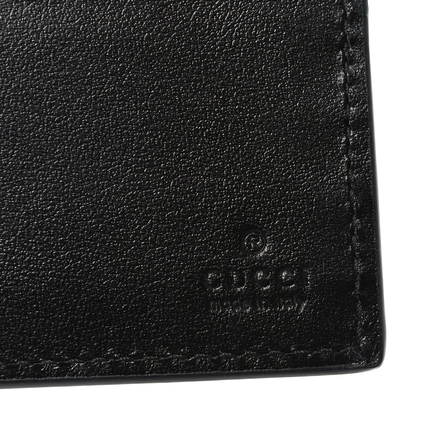 Gucci Plutone Calfskin Logo Bi-Fold Wallet Black 6 of 7