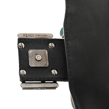 Fendi Calfskin Waves Baguette Black Turchese 7 of 11
