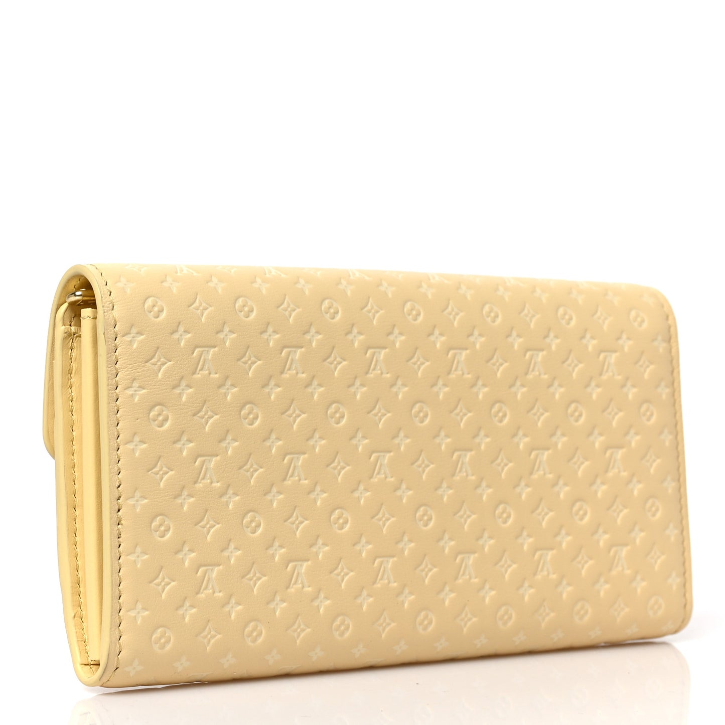Calfskin Nanogram Embossed Sarah Wallet NM Jaune