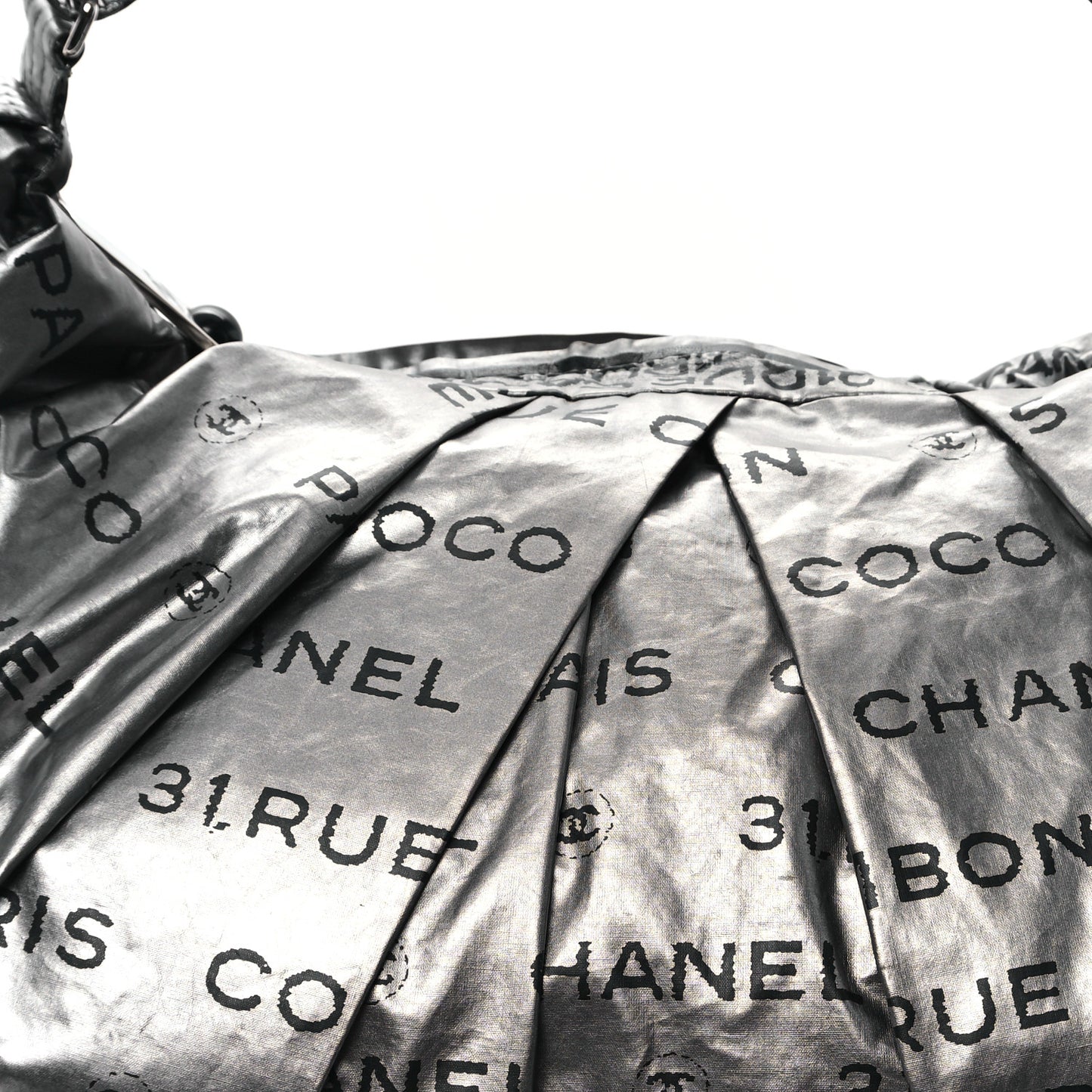 Metallic Coated Canvas Unlimited Ligne Shoulder Bag Silver