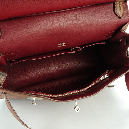 Hermes Taurillon Clemence Eclat Jypsiere 34 Marron D'Inde Rouge H 5 of 9