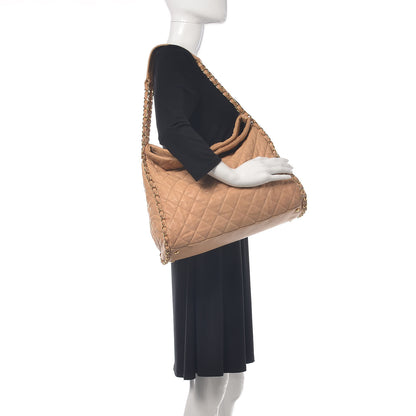 Chanel Calfskin Quilted Large Chain Me Hobo Beige 2 of 22