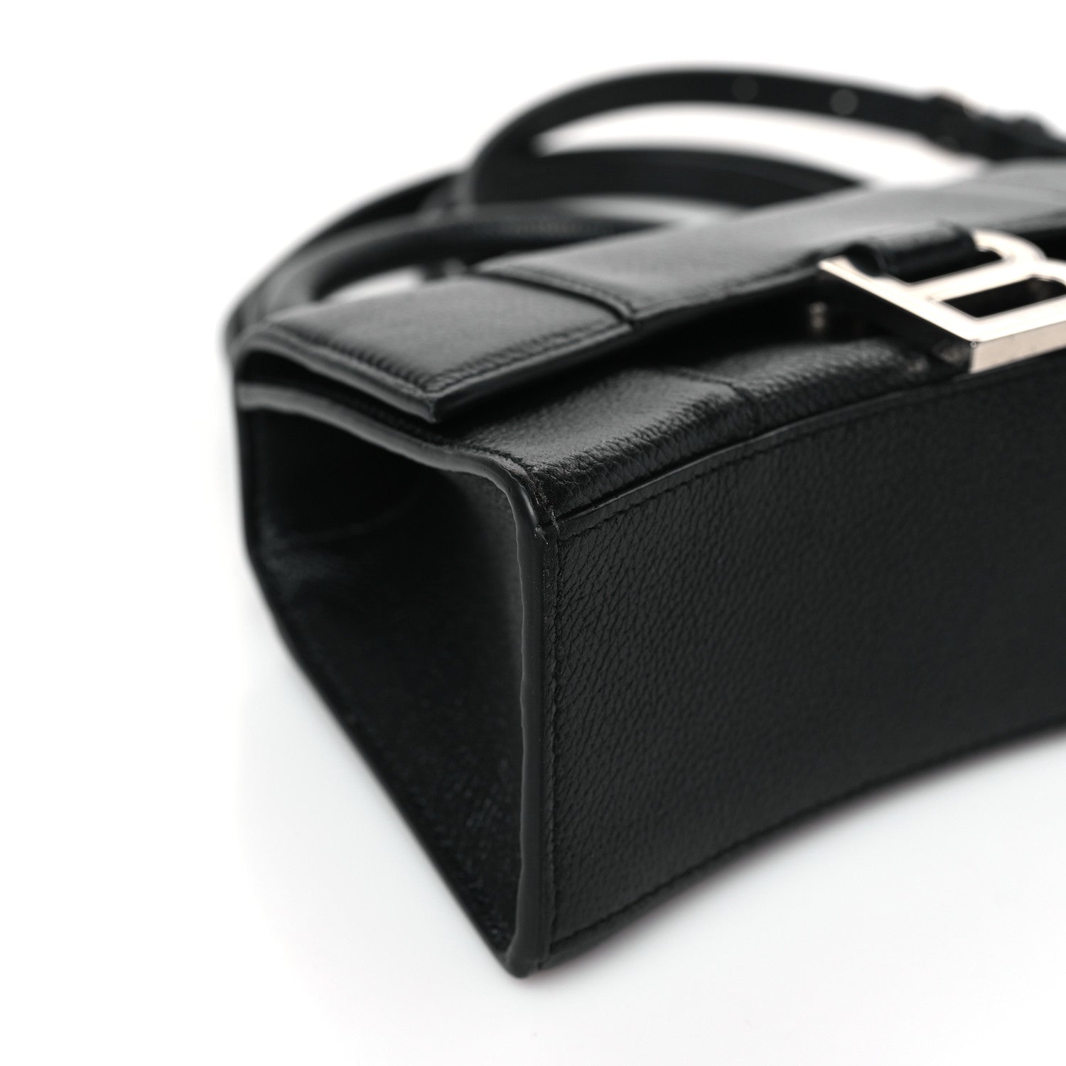 Balenciaga Grained Calfskin Hourglass Top Handle Bag XS Black 9 of 10