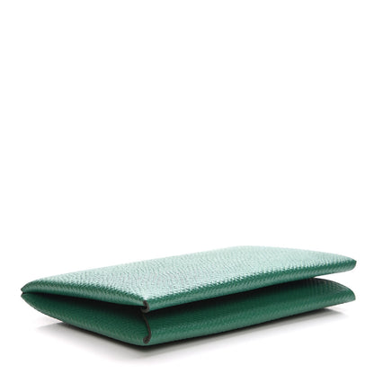Hermes Epsom Calvi Card Case Vert Vertigo 4 of 8