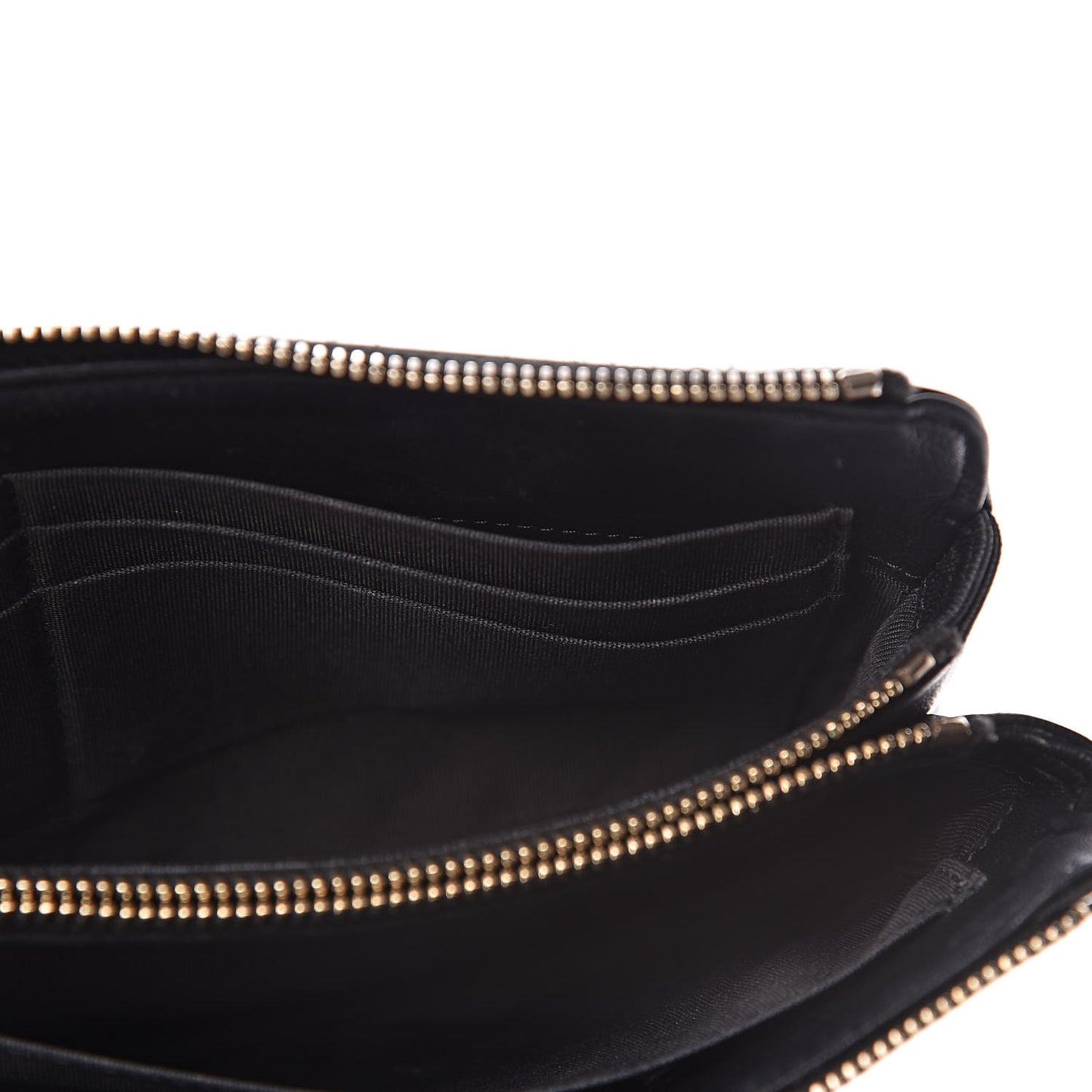Lambskin Quilted Small Zipped Boy Pouch Black