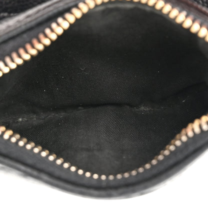 Saint Laurent Grain De Poudre Matelasse Chevron Monogram Zipped Two-Part Wallet Black 7 of 15