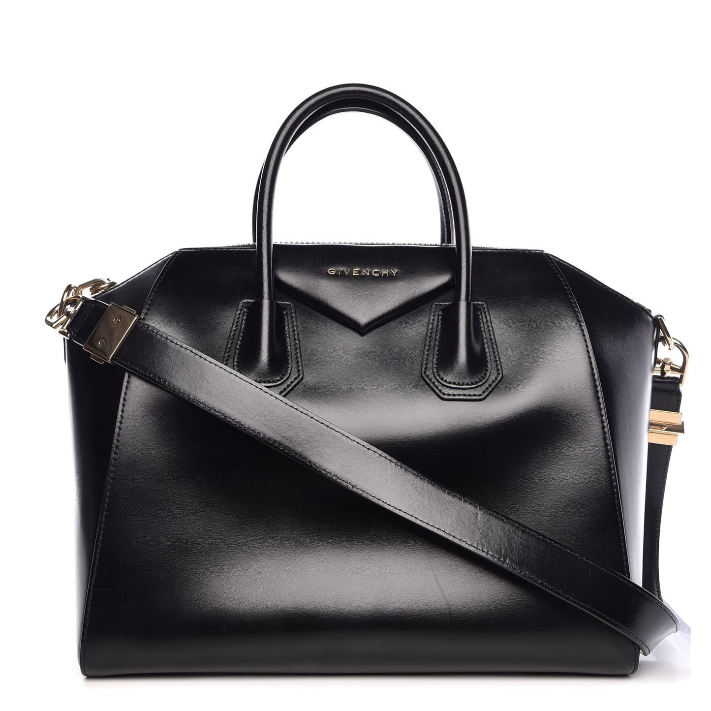 Shiny Lord Calfskin Medium Antigona Black