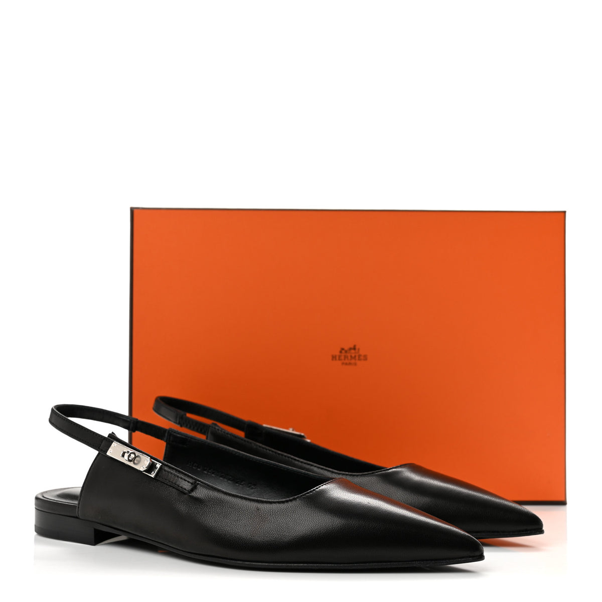 Nappa Lovely Slingback Flats 36.5 Black