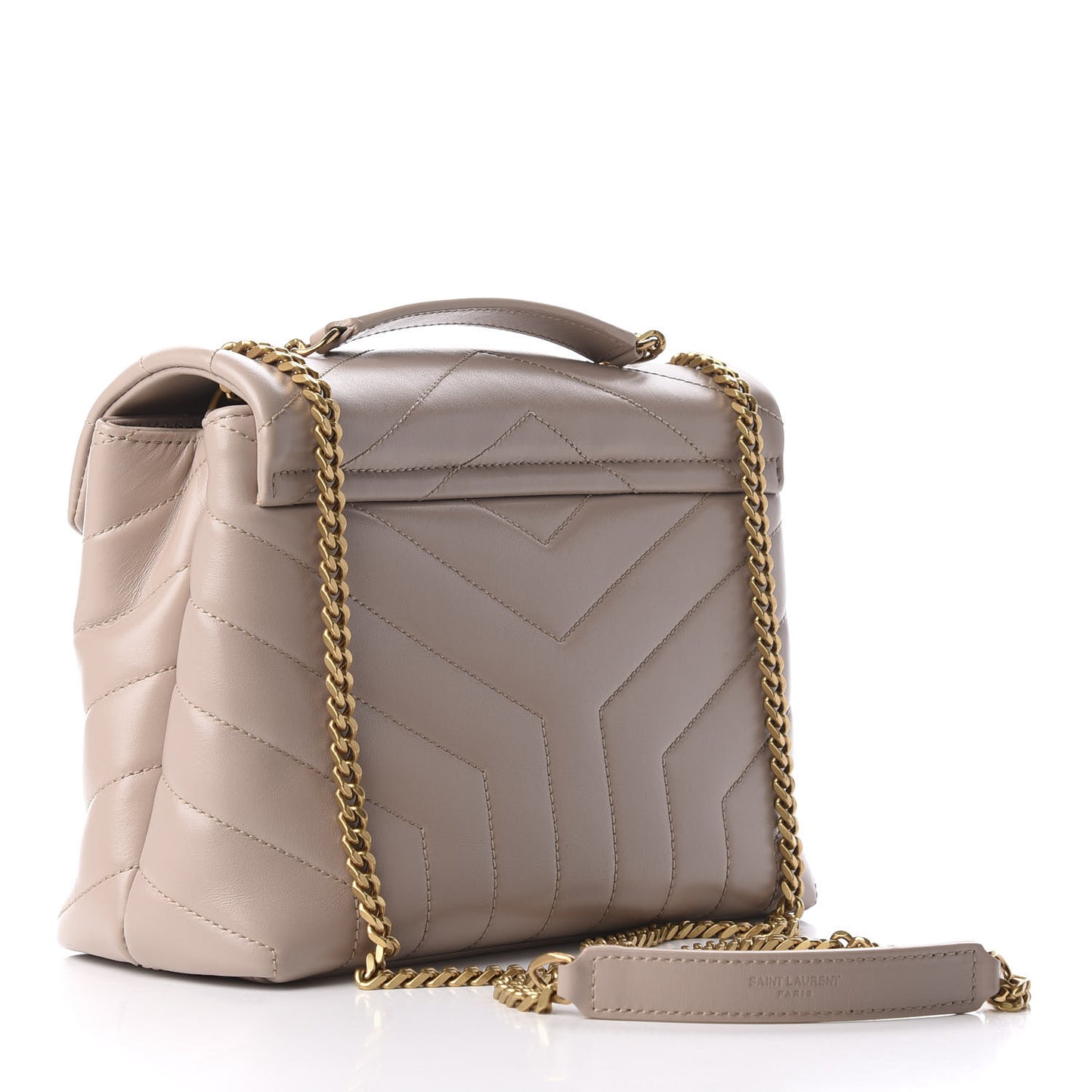 Calfskin Y Quilted Monogram Small Loulou Chain Satchel Light Natural