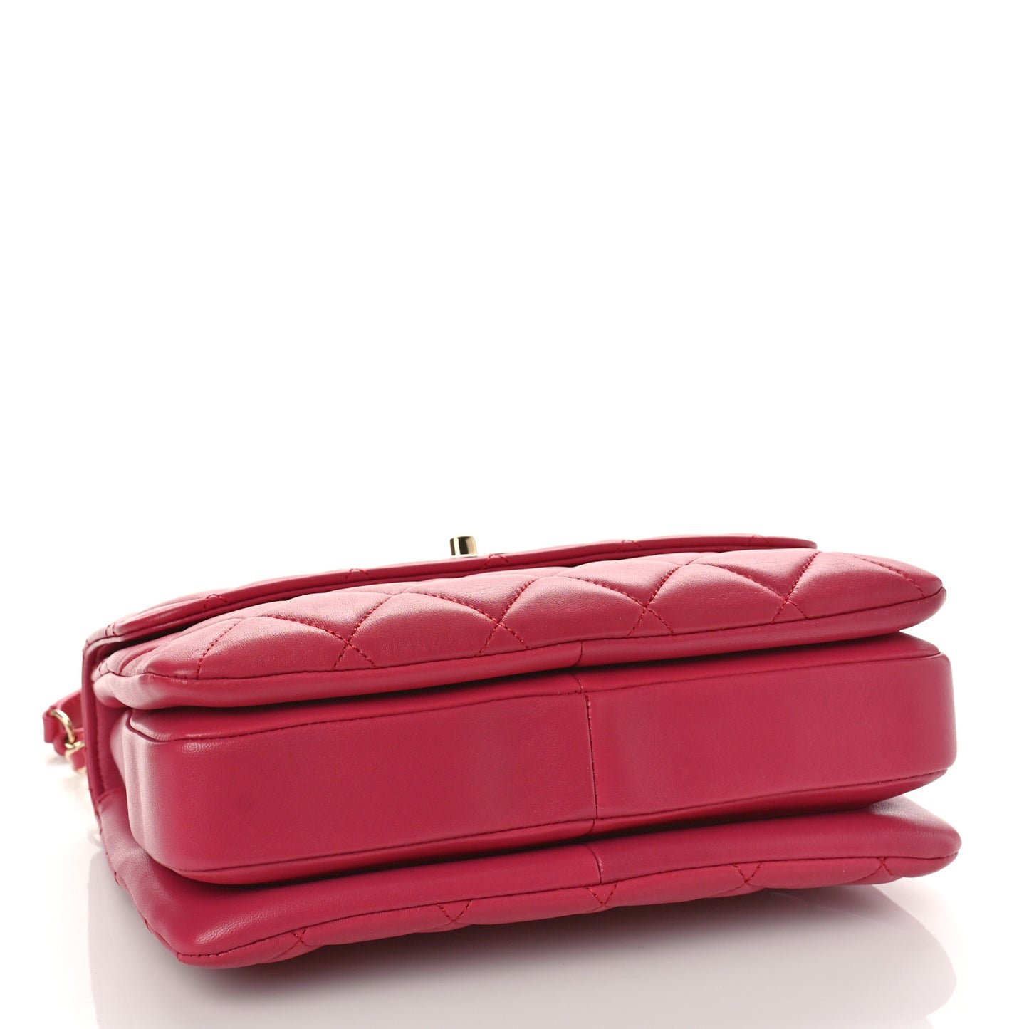 Lambskin Quilted Small Trendy CC Dual Handle Bag Dark Pink