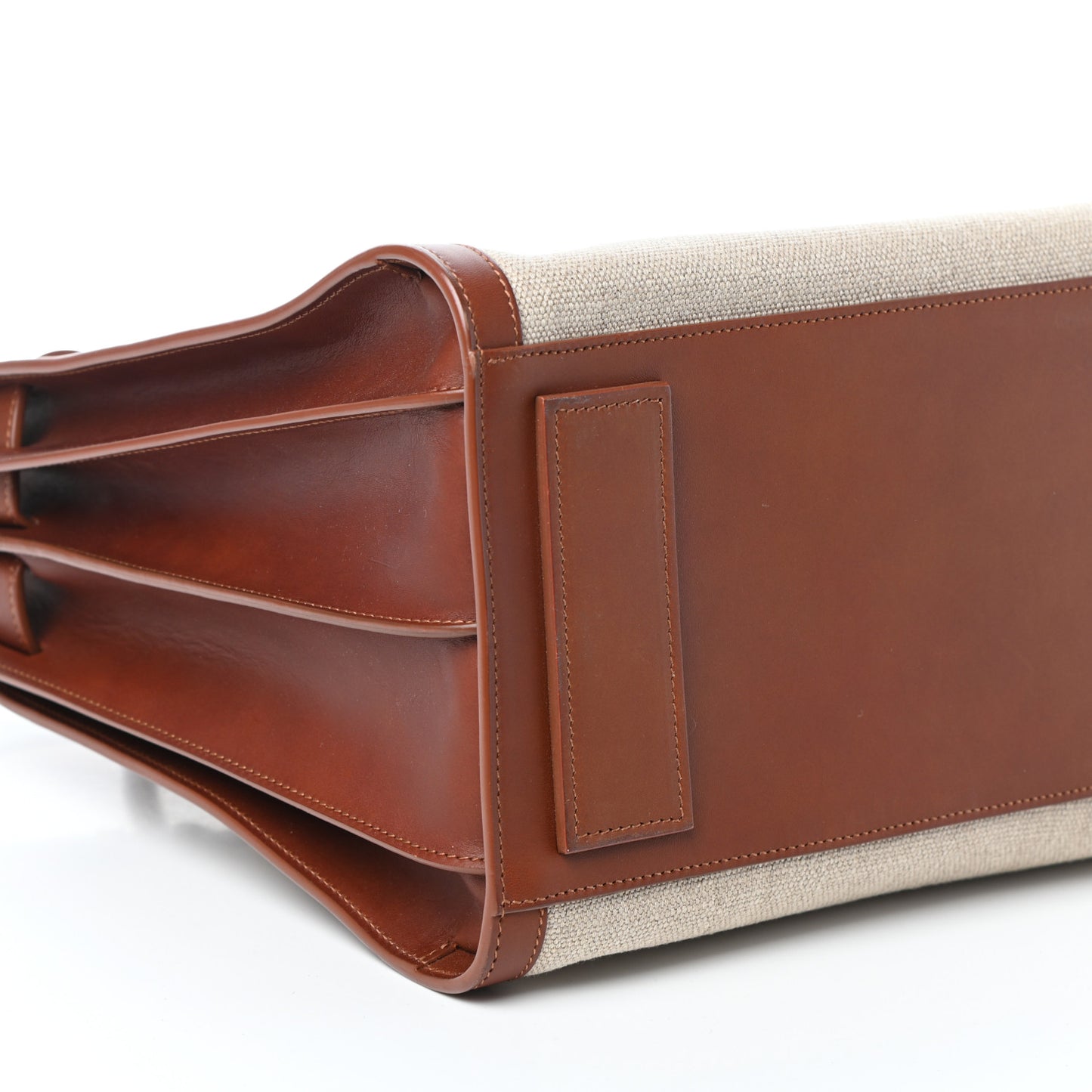 Linen Calfskin Medium Souple Sac De Jour Cognac