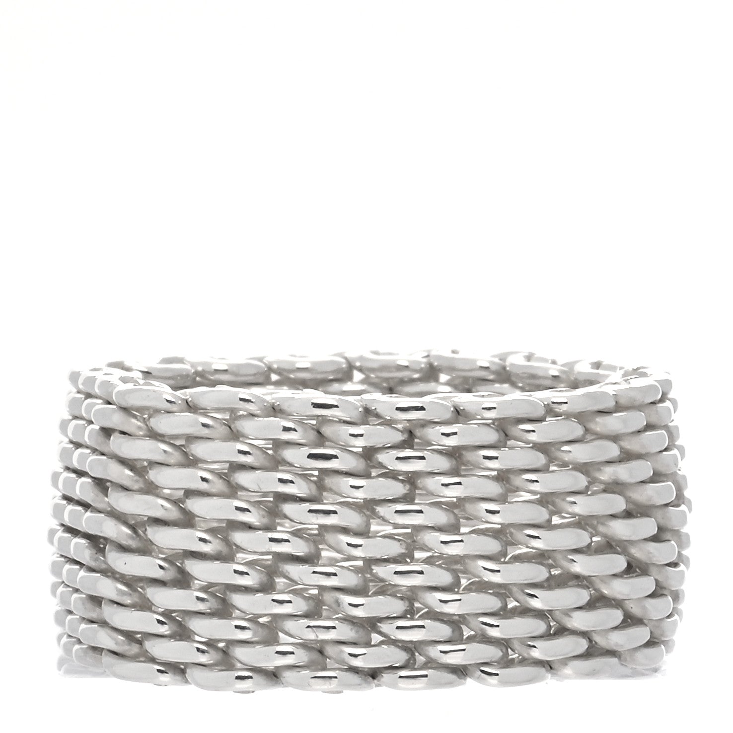 Tiffany Sterling Silver Somerset Mesh Ring 54 7 3 of 4