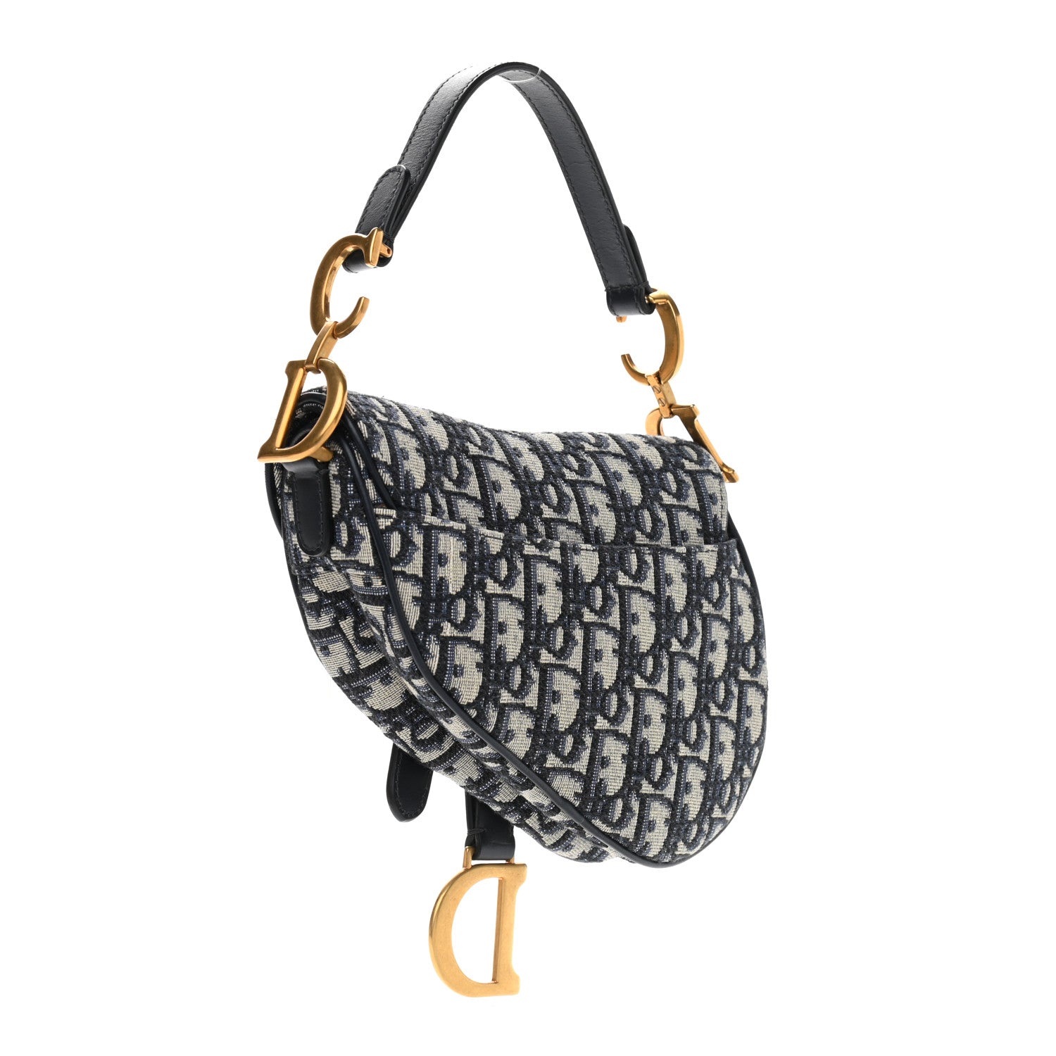Christian Dior Oblique Mini Saddle Bag Blue 3 of 9