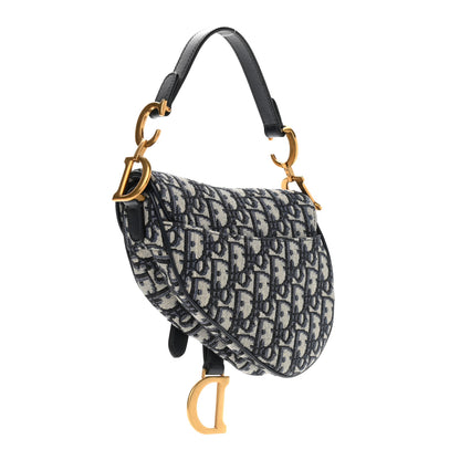 Christian Dior Oblique Mini Saddle Bag Blue 3 of 9