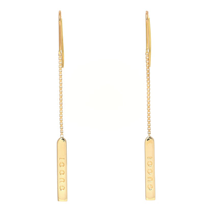 Gucci 18K Yellow Gold Logo Bar Drop Earrings 1 of 4
