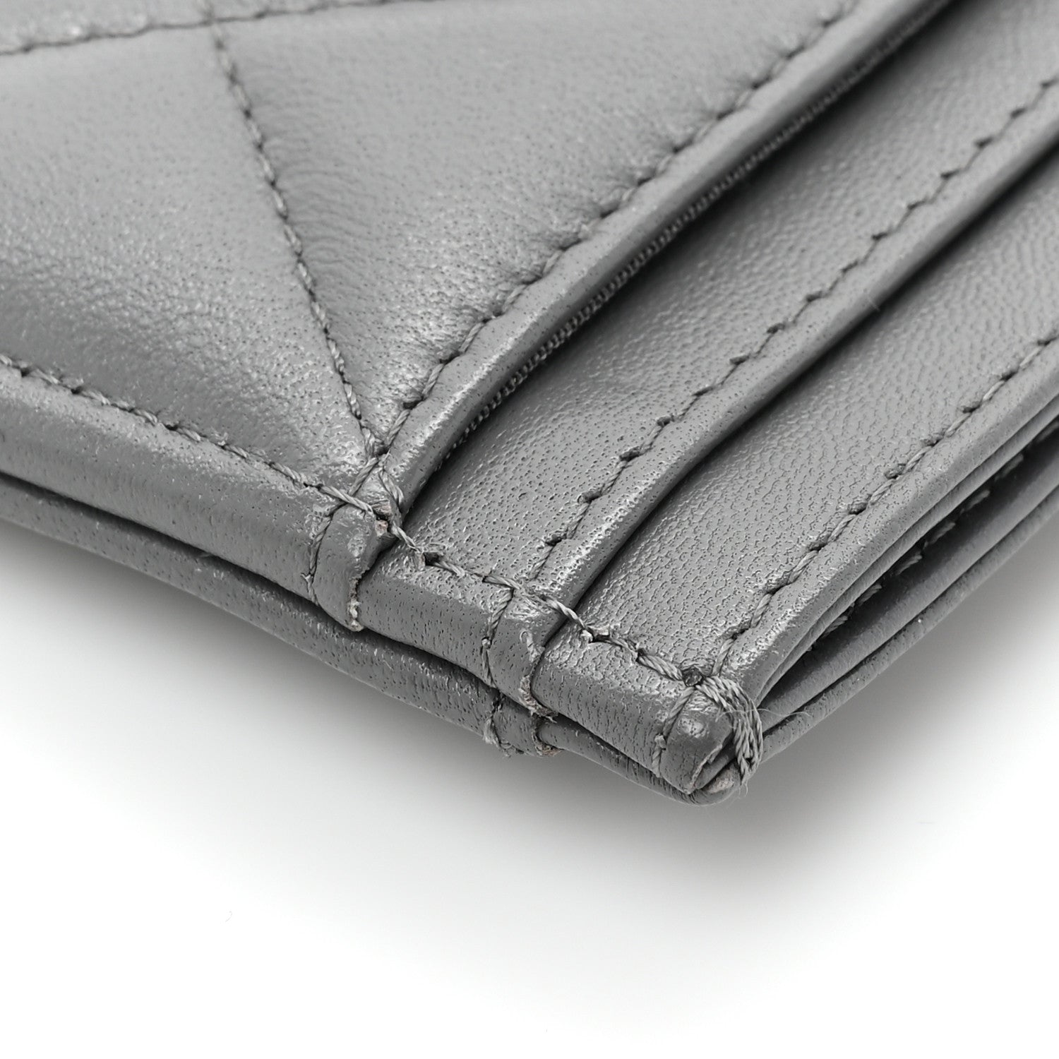 Chanel Lambskin Quilted Chanel 19 Card Holder Grey 11 of 13