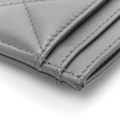 Chanel Lambskin Quilted Chanel 19 Card Holder Grey 11 of 13