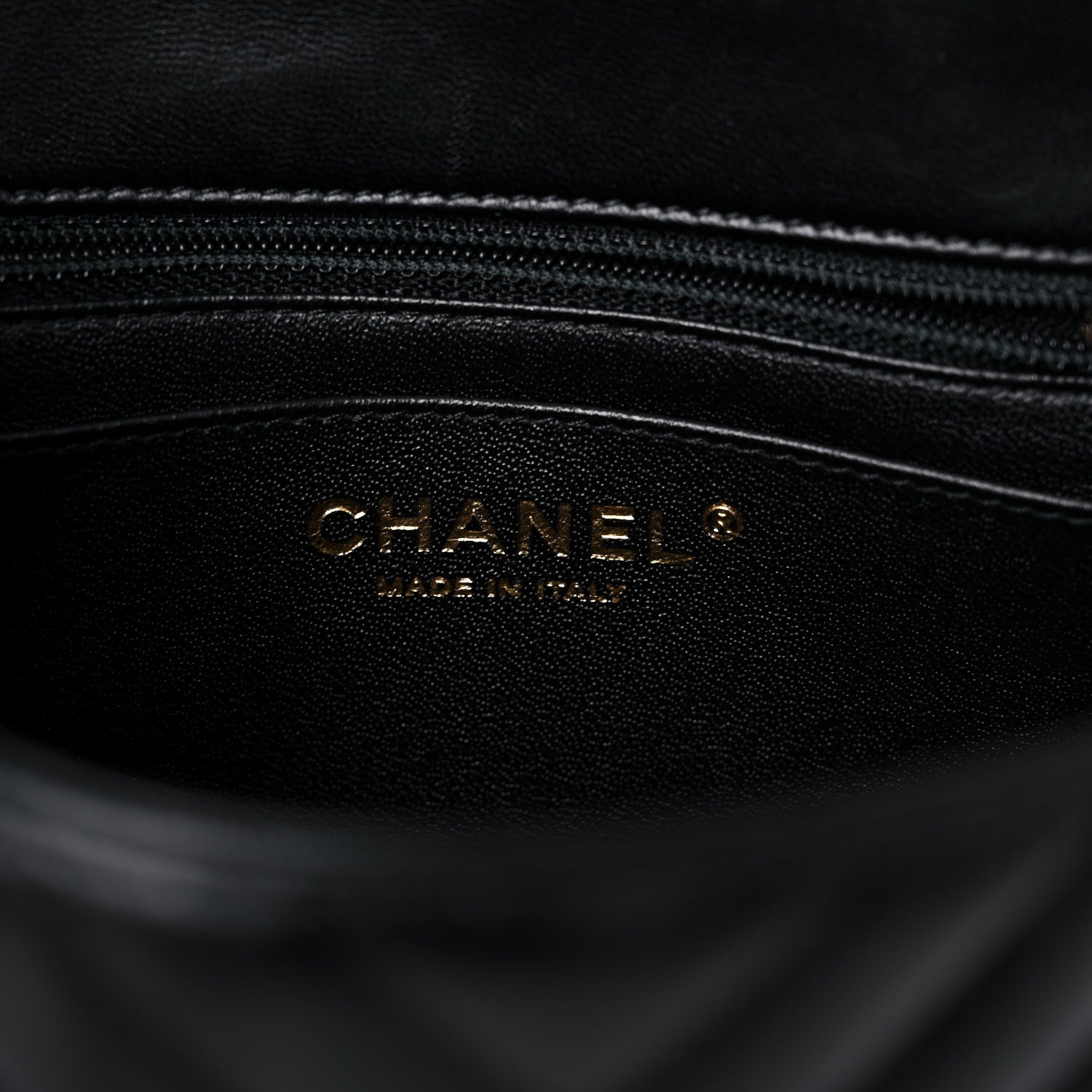 Chanel Lambskin Chevron Quilted Mini Square Flap Black 7 of 11