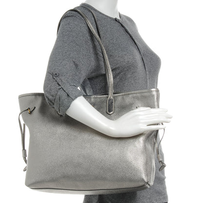 Prada Vitello Daino Shopping Tote Acciaio 2 of 9