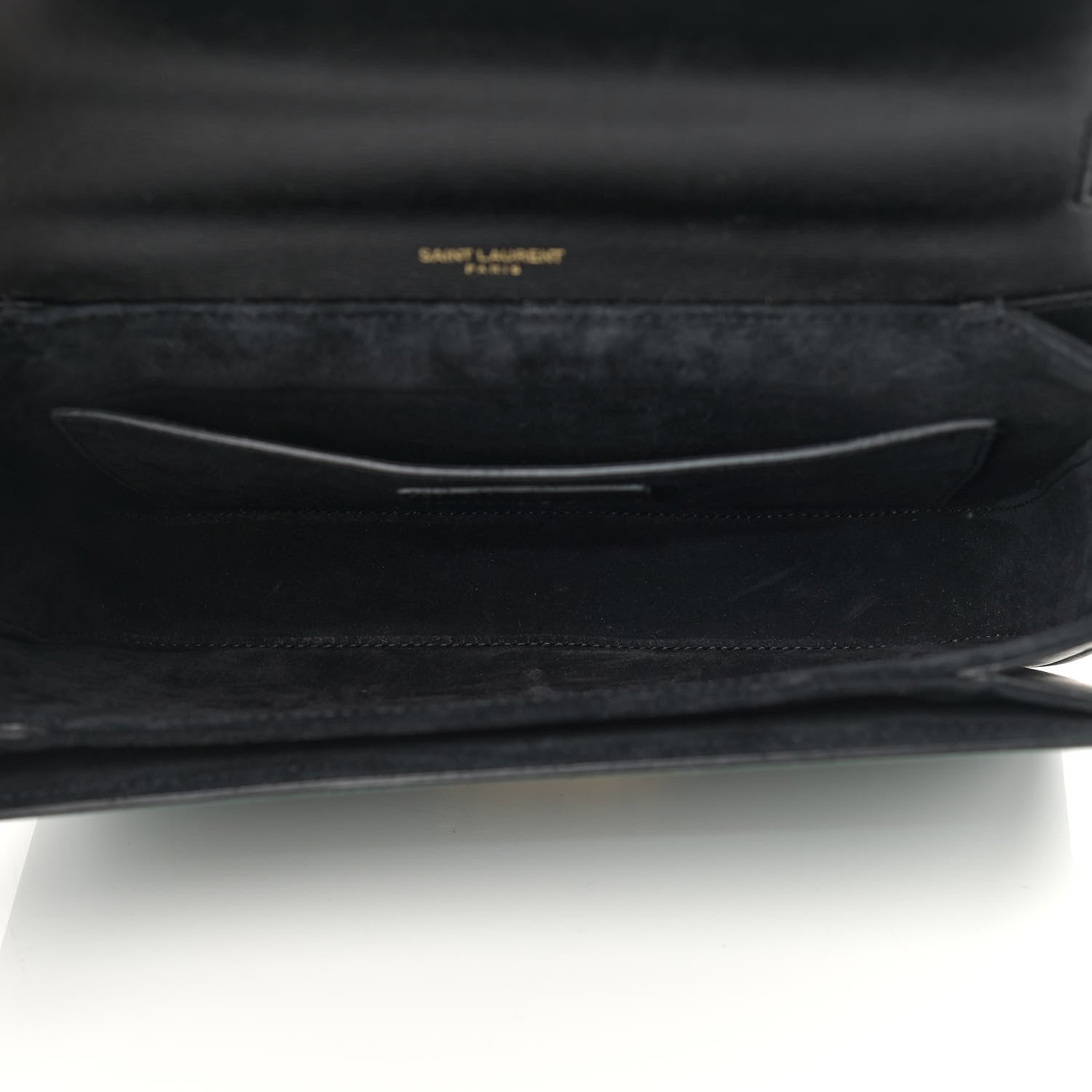 Saint Laurent Smooth Calfskin Suede Medium Bellechasse Black Dark Green 5 of 11