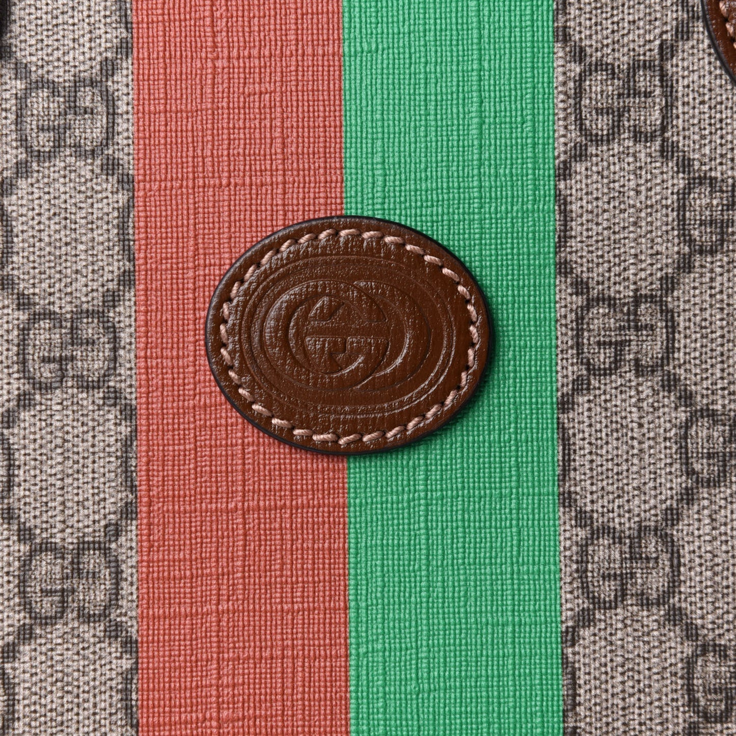 GG Supreme Monogram Fake/Not Large Retro Interlocking G Tote Bag Beige Brown Sugar