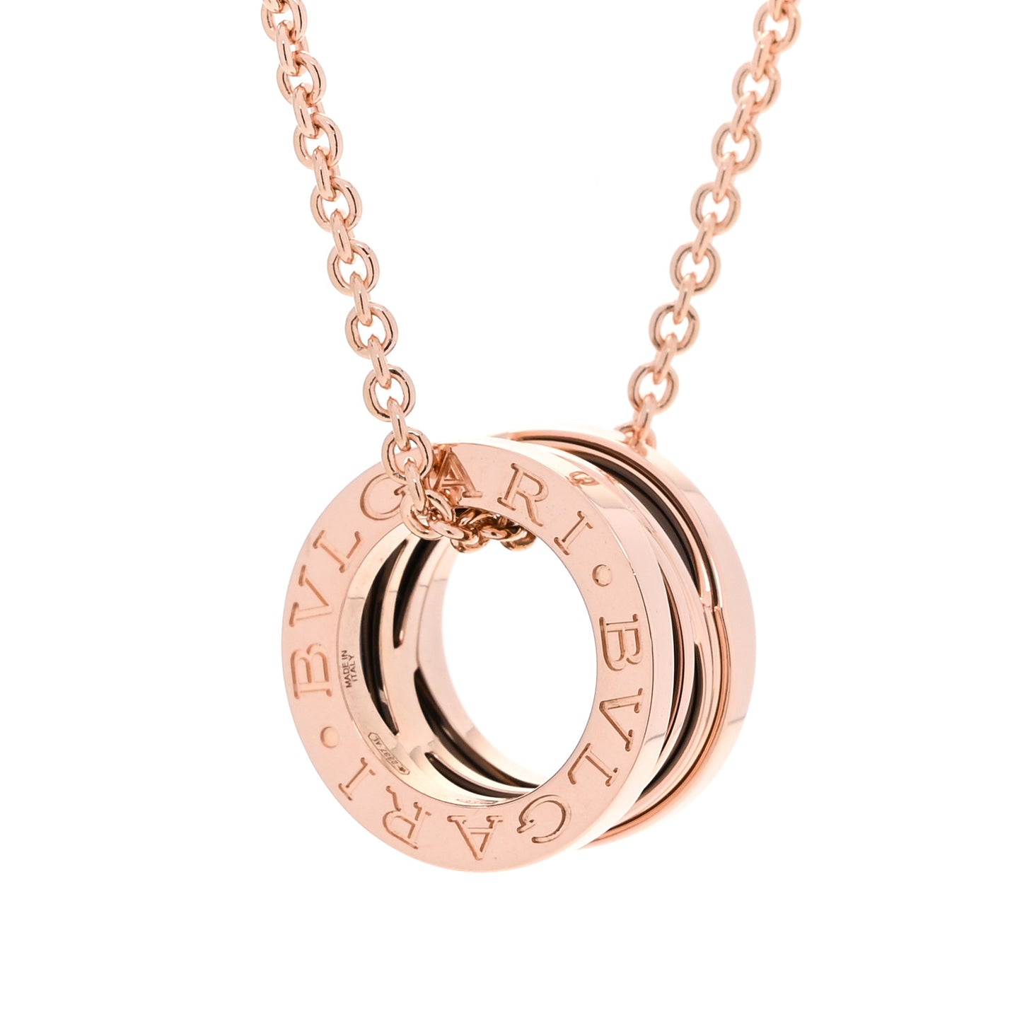 18K Rose Gold Ceramic B.Zero1 Legends Pendant Necklace Black