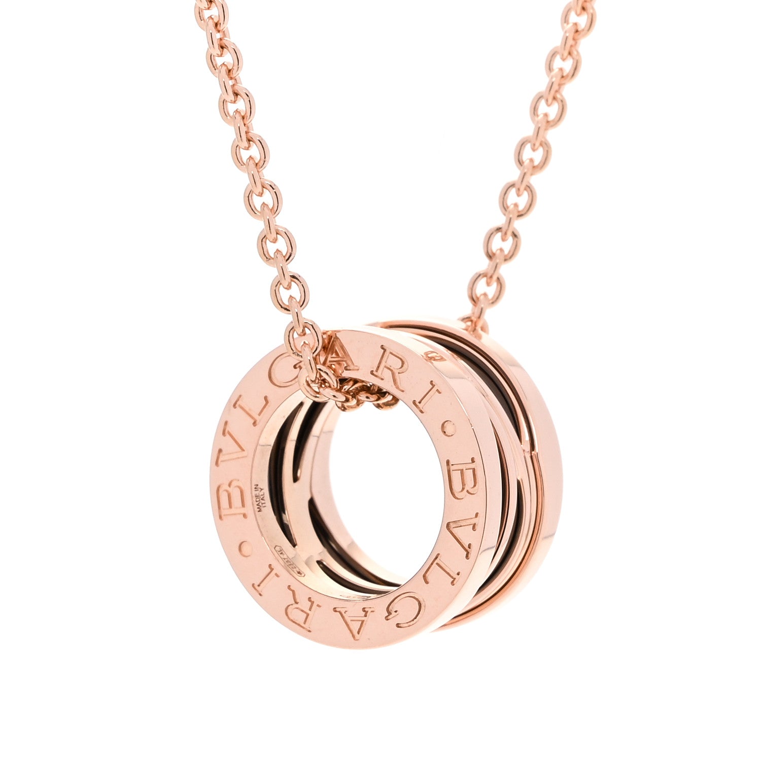 Bulgari 18K Rose Gold Ceramic B.Zero1 Legends Pendant Necklace Black 4 of 7