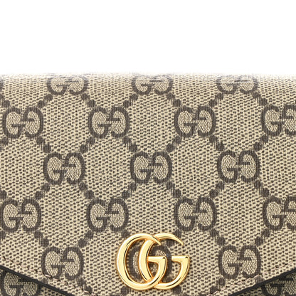 Gucci GG Supreme Monogram Textured Dollar Calfskin Web Mini Ophidia Envelope Shoulder Bag Beige Ebony New Acero 8 of 11