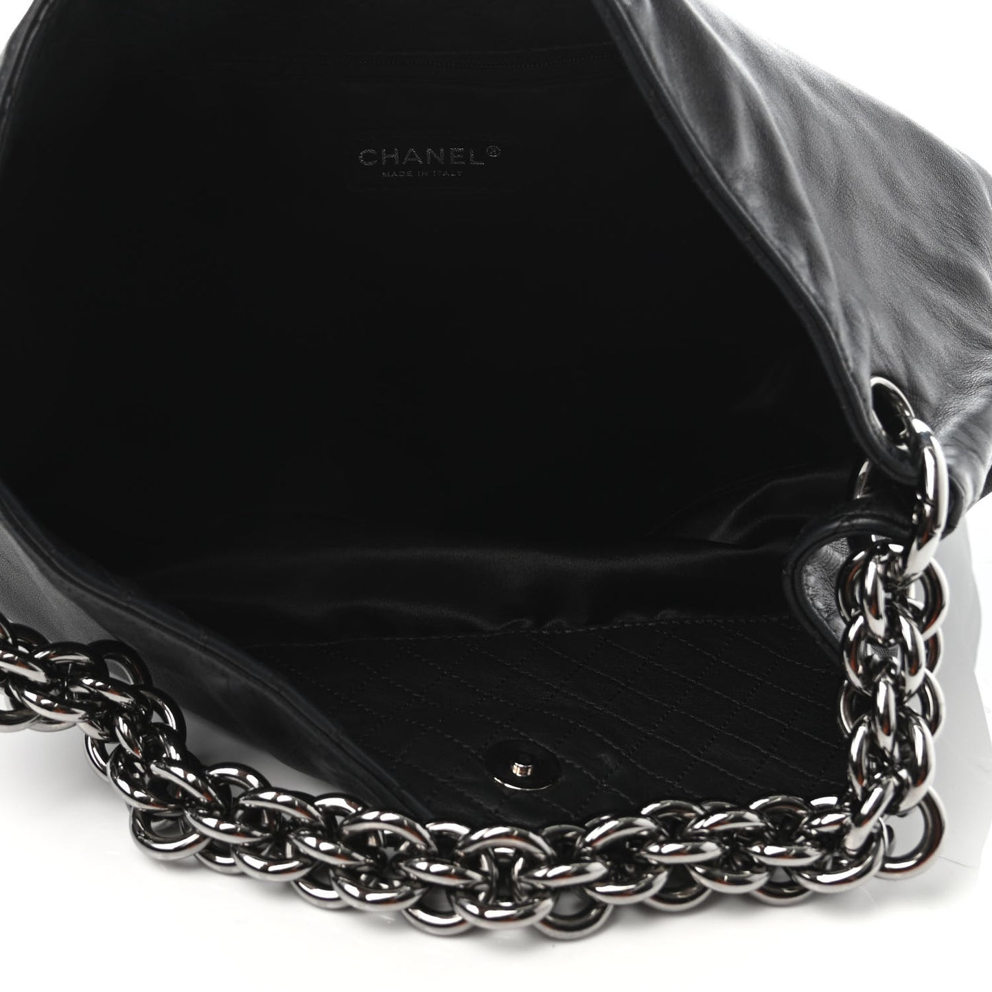 Lambskin Large Soft and Chain Hobo Black
