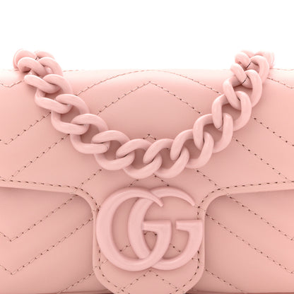 Gucci Calfskin Matelasse Monochrome GG Marmont Chain Belt Bag Perfect Pink 8 of 11