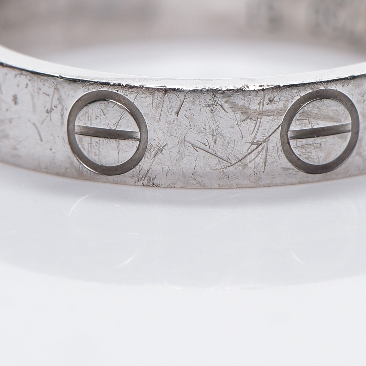 18K White Gold 4mm LOVE Wedding Band Ring 51 5.75