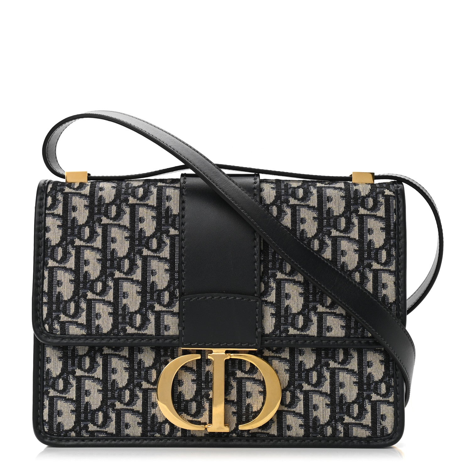 Christian Dior Oblique 30 Montaigne Flap Bag Blue 1 of 9