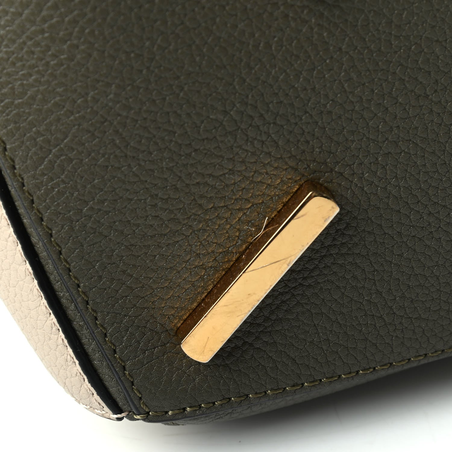 Loewe Grained Calfskin Medium Puzzle Bag Oat Khaki Green 7 of 7