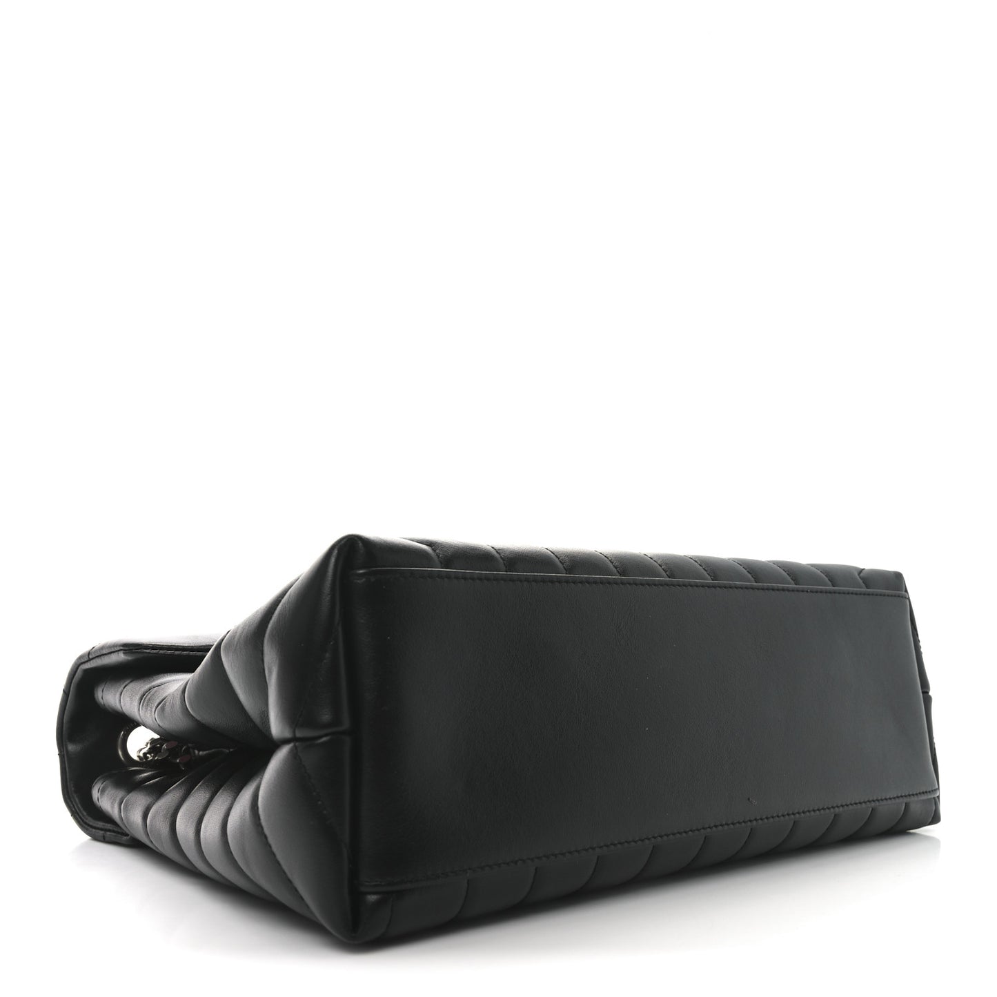 Calfskin Y Quilted Monogram Medium Loulou Chain Satchel Black