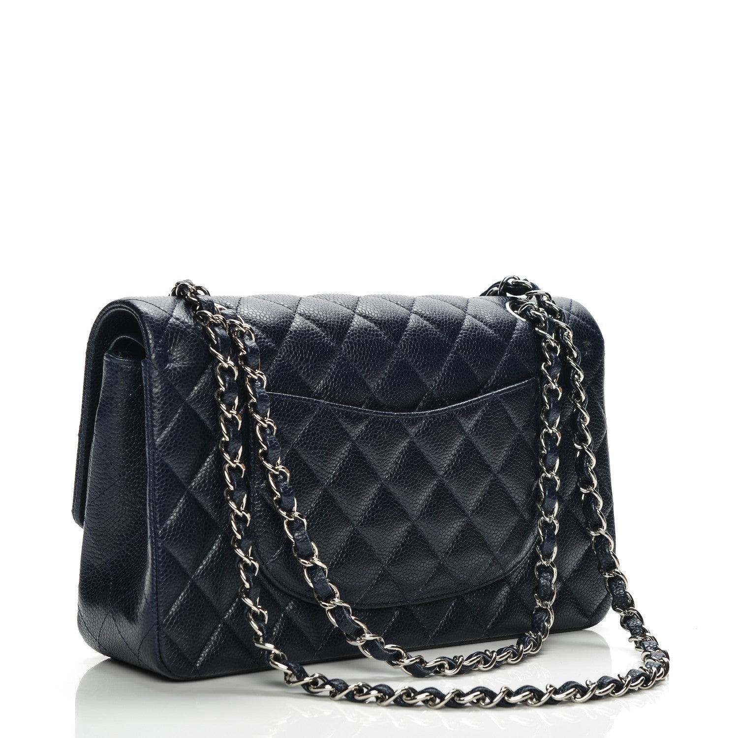 Chanel Caviar Quilted Medium Double Flap Navy 3 of 7