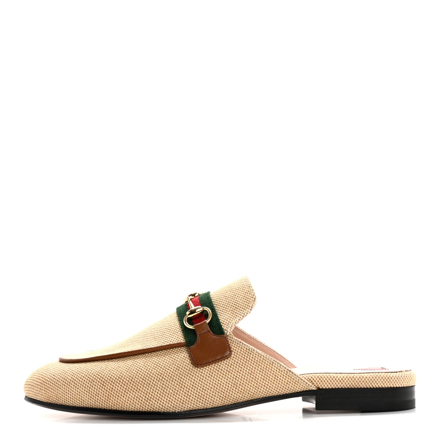 Gucci Canvas Vintage Charlotte Web Princetown Slippers 38 Sand Cuir 1 of 10