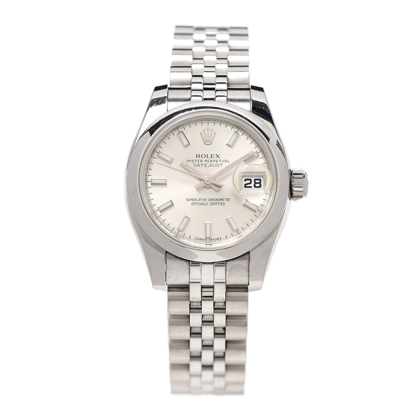 Stainless Steel 26mm Oyster Perpetual Datejust Watch Silver 179160