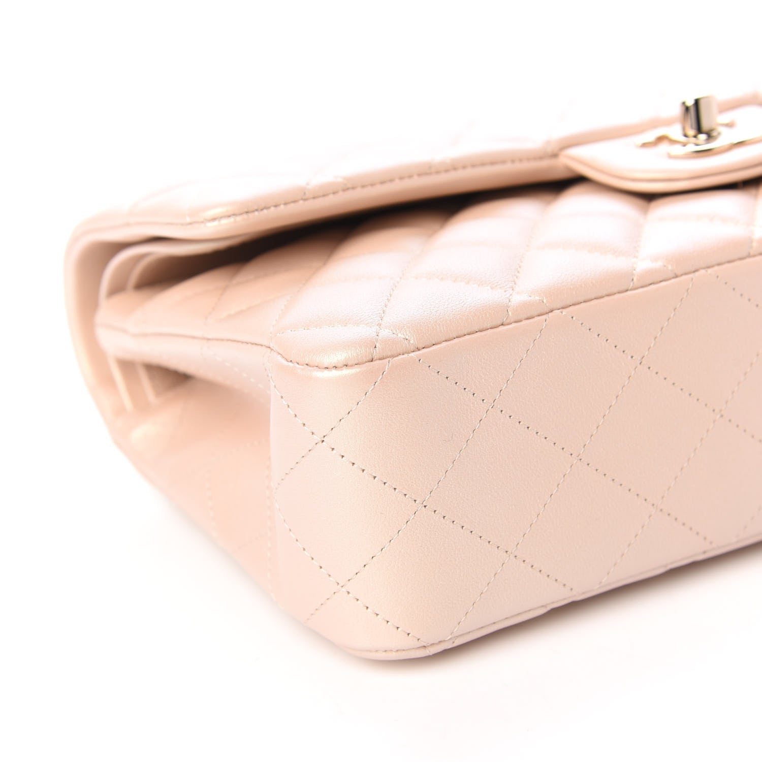 Chanel Iridescent Calfskin Quilted Medium Double Flap Beige 7 of 12